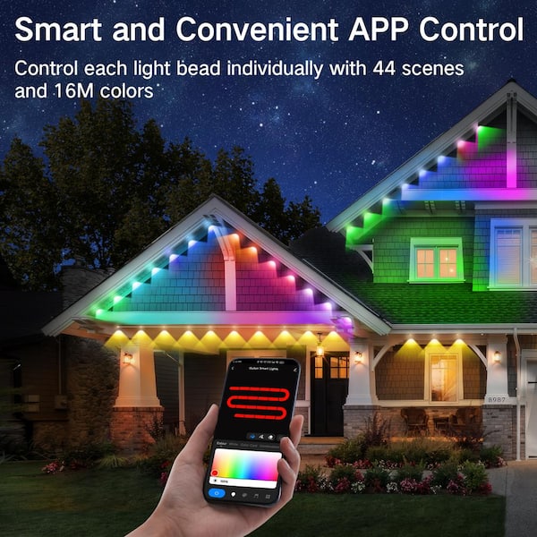 RGBIC Permanent 36 Light 50 ft. Outdoor Plug-In Integrated LED Novelty String-Light with IP65 Waterproof Housing