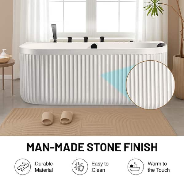 ANZZI Stone Belle 67 in. x 32 in. Flatbottom Freestanding