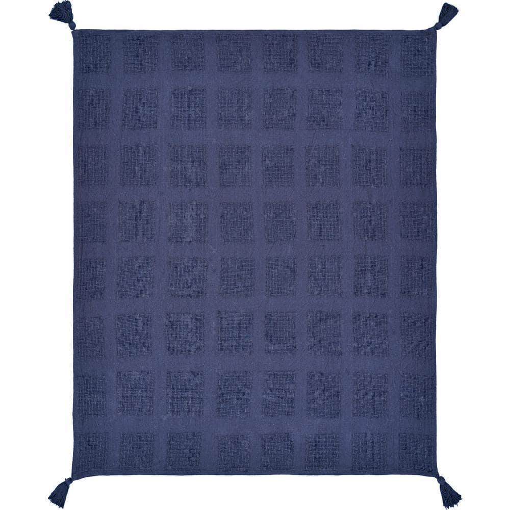 Josephine Entrancing Indigo All Natural Cotton Throw Blanket