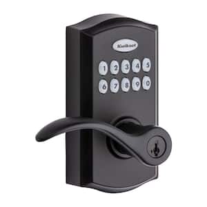 955 SmartCode Matte Black Electronic Pembroke Door Handle Featuring SmartKey Security