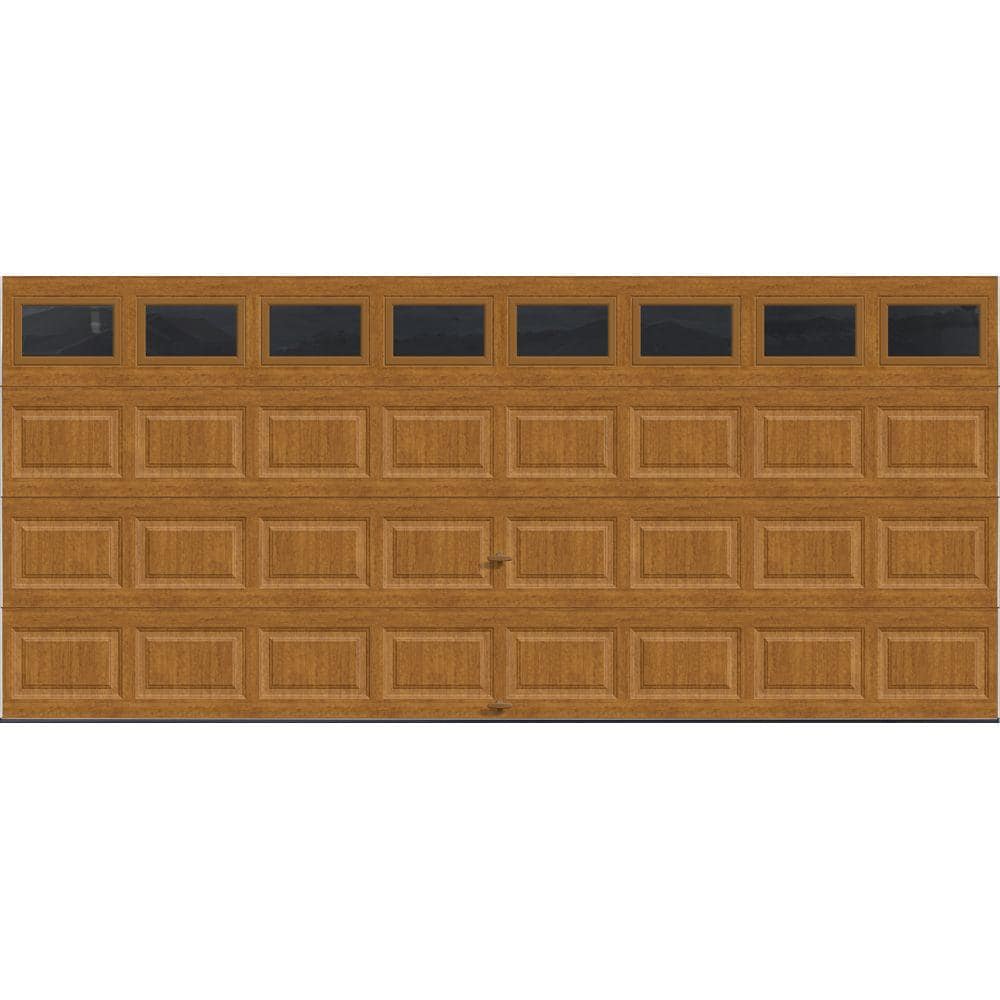 Classic Steel Short Panel 16 ft x 7 ft Insulated 18.4 R-Value Wood Look Med