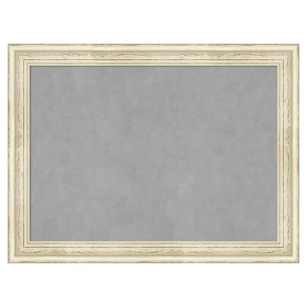 Amanti Art Country White Wash 32 in. x 24 in. Framed Magnetic Board