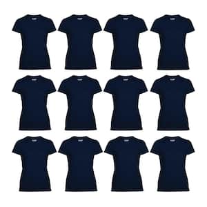 Missy Fit Women's X-Small Adult Short Sleeve T-Shirt in Navy (12-Pack)