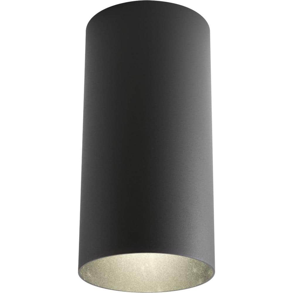 Black Aluminum 12" Indoor/Outdoor Flush Mount Cylinder Light