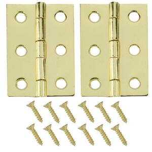 2 in. x 1-3/8 in. Bright Brass Broad Hinges