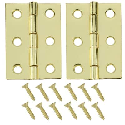 Everbilt Bright Brass Lid Support Right-Hand Hinges-19844 - The Home Depot