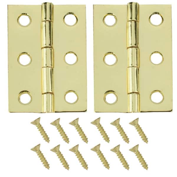 Pair 1 1/2” SOLID Self Coloured BRASS HINGES 38 X 22 X 1 MM