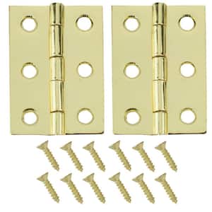 2 in. Satin Brass Decorative Broad Hinges (2-Pack)