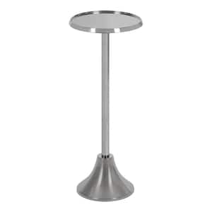 Sanzo 9 in. D x 23 in. H Silver Round Metal End Table