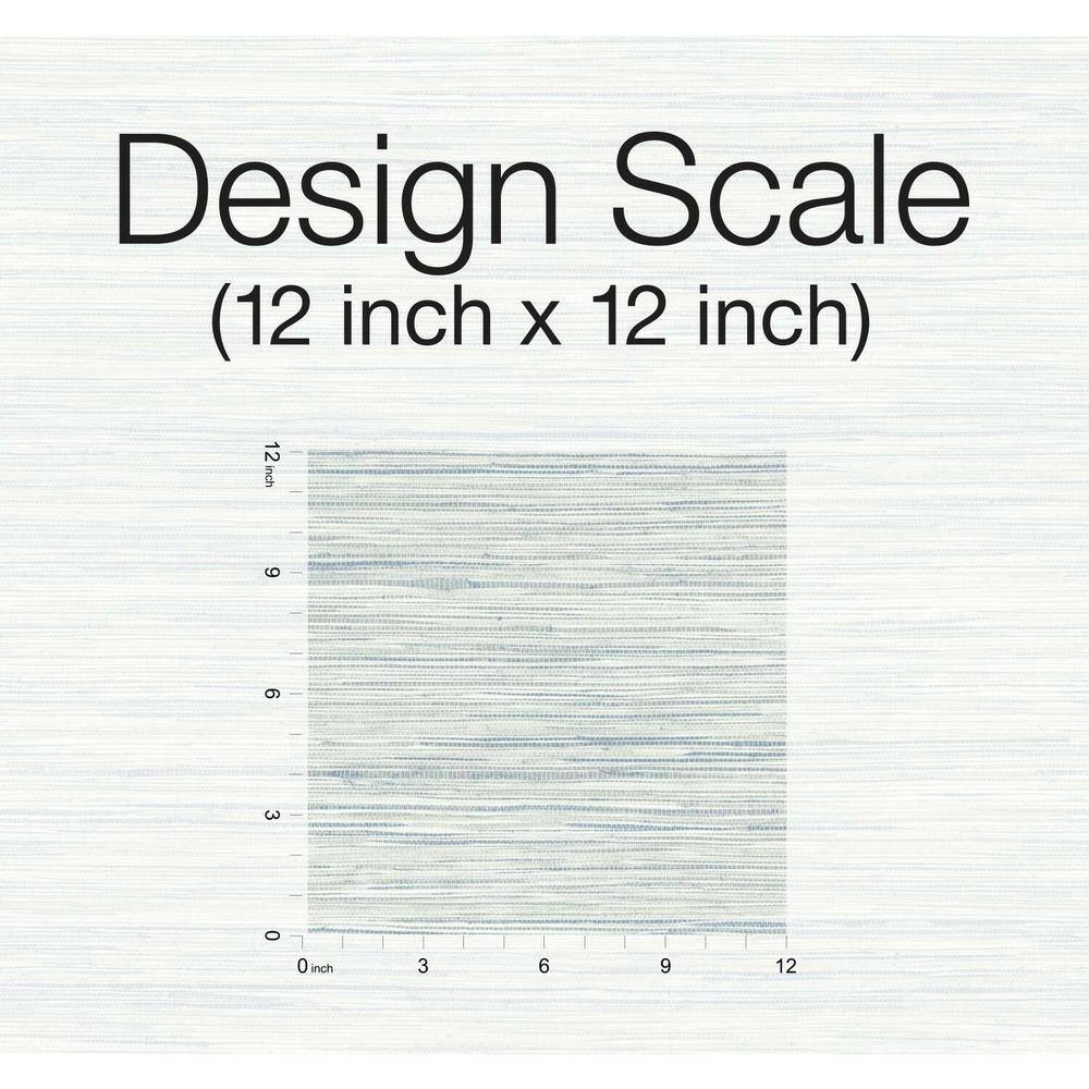 Blue Grasscloth Textured Pre-pasted Removable Wallpaper