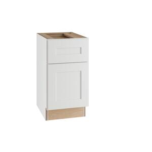 Newport Assembled 15 x 28.5 x 21 in. Plywood Shaker Desk Base Kitchen Cabinet Soft Close Left in Painted Pacific White