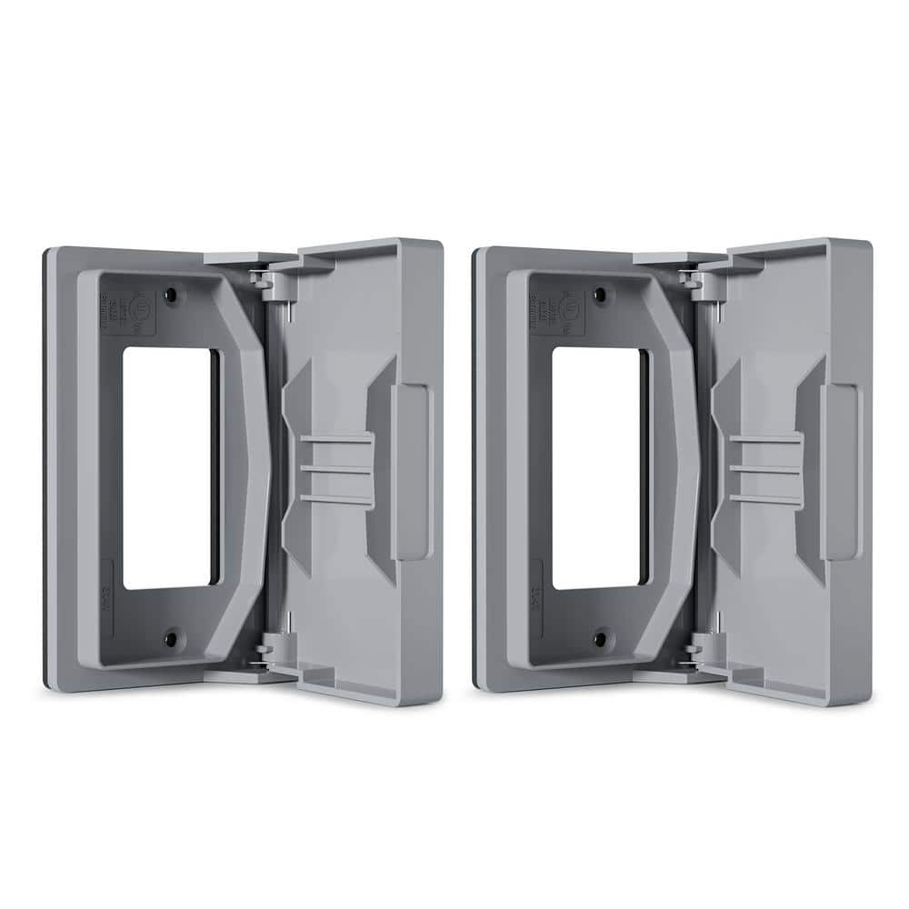 1-Gang Horizontal Decorator Weatherproof Wall Plate Cover, Outdoor Electrical Outlet Cover, UL Listed (2 pack, Gray) price history on PriceWatchPro