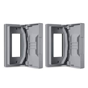 1-Gang Horizontal Decorator Weatherproof Wall Plate Cover, Outdoor Electrical Outlet Cover, UL Listed (2 pack, Gray)