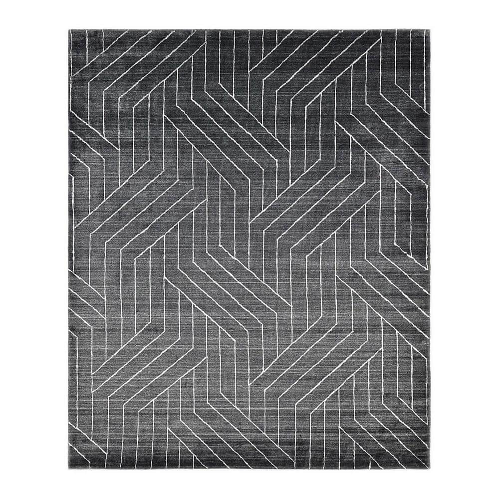 Elysian Gray Hand-Knotted Wool and Viscose 8' x 10' Area Rug