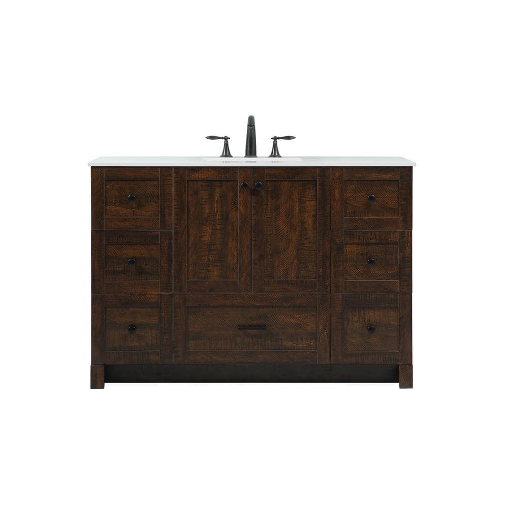 Timeless Home 48 in. W x 19 in. D x 34 in. H Bath Vanity in Expresso with I