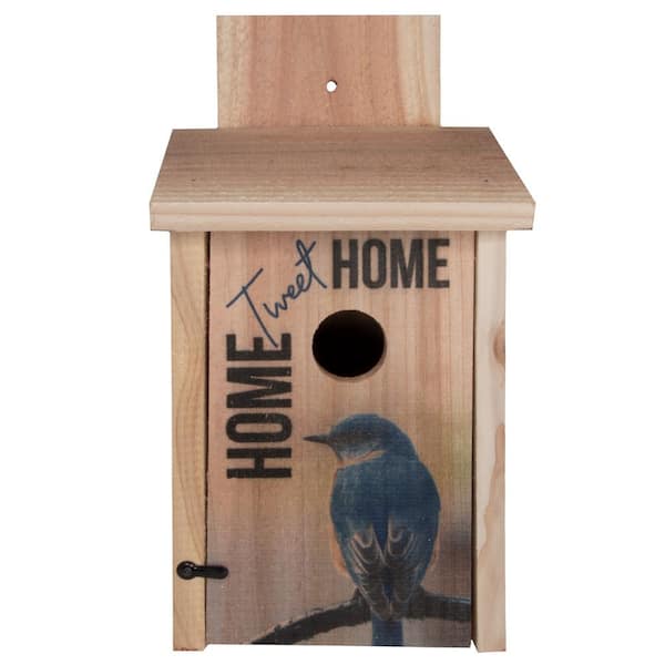 S and K Decorative Home Tweet Home Cedar Blue Bird House