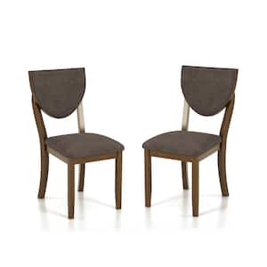 Raven Walnut and Dark Chocolate Side Chairs (Set of 2)
