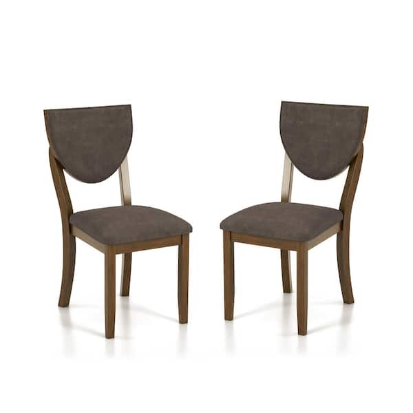 Furniture of America Raven Walnut and Dark Chocolate Side Chairs (Set of 2)