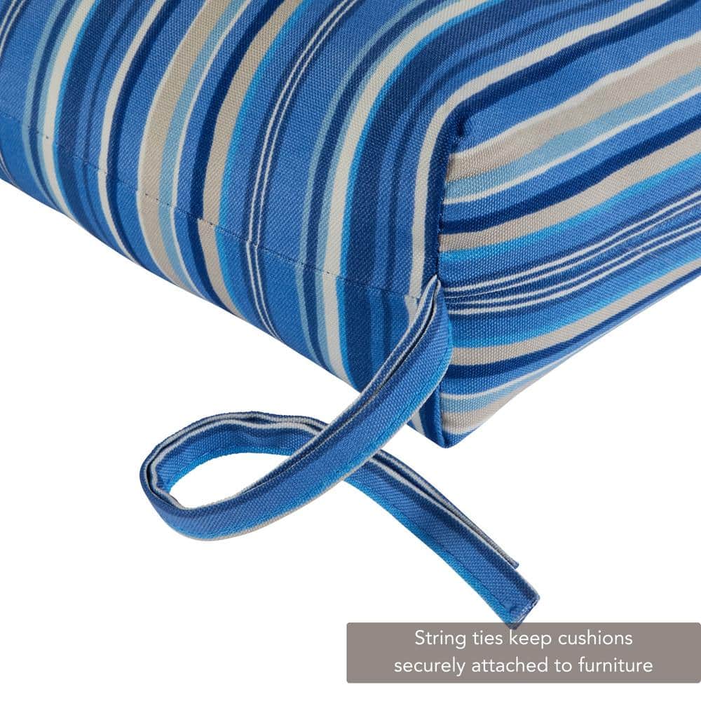 Sapphire Stripe 51" x 18" Reversible Outdoor Bench Cushion