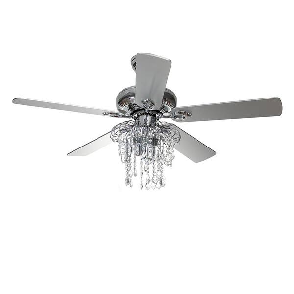 JAYDEN CREATION 52 in. LED Indoor Ikh 5-Blade Silver Ceiling Fan