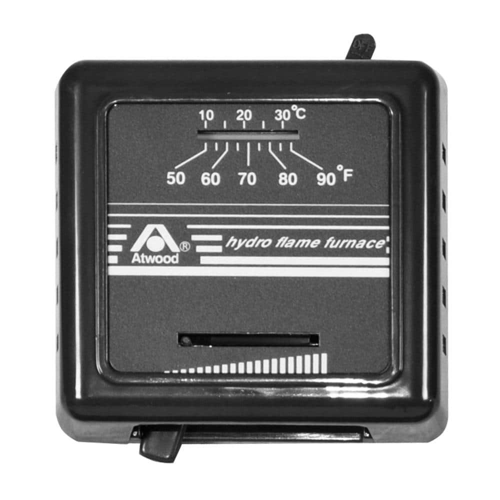 Black Digital Programmable Furnace Thermostat with Mounting Hardware