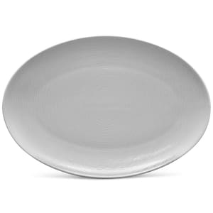 Colorscapes Grey-on-Grey Swirl 16 in. Gray Porcelain Oval Platter