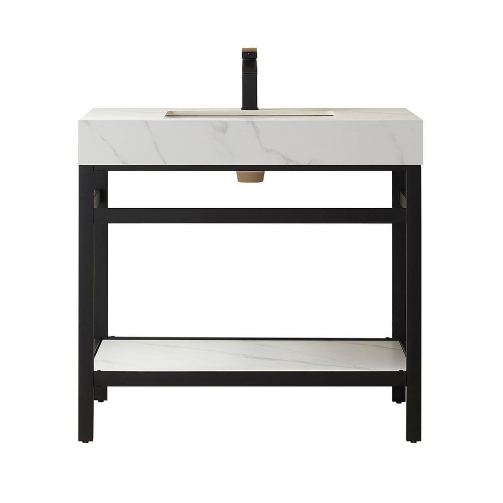 ROSWELL Funes 36 in. W x 22 in. D x 33.9 in. H Single Sink Bath Vanity