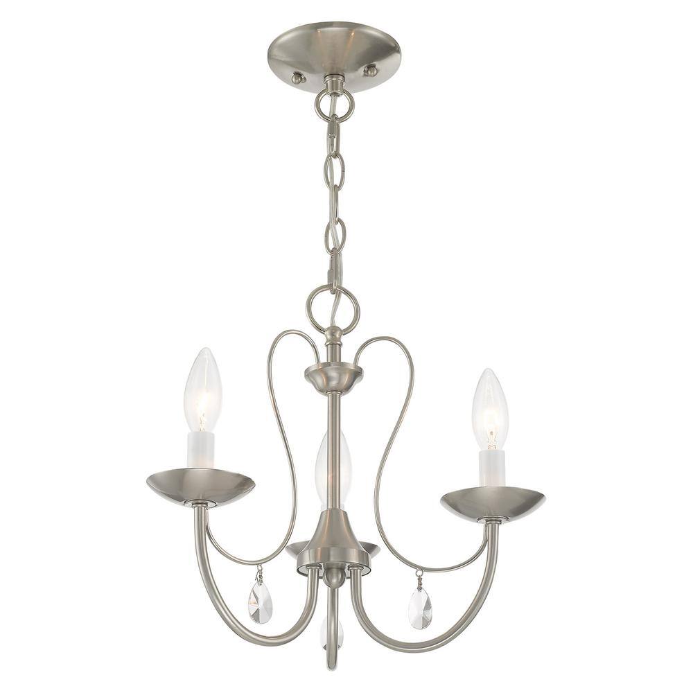 Mirabella Brushed Nickel 3-Light Crystal Chandelier