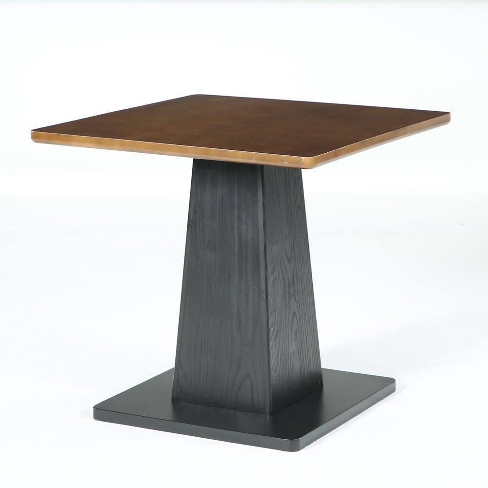 31.5 in. Dark Brown Square Wood Pedestal Dining Table with Rounded Corners Seats 6-8,Kitchen Table for Dining Room