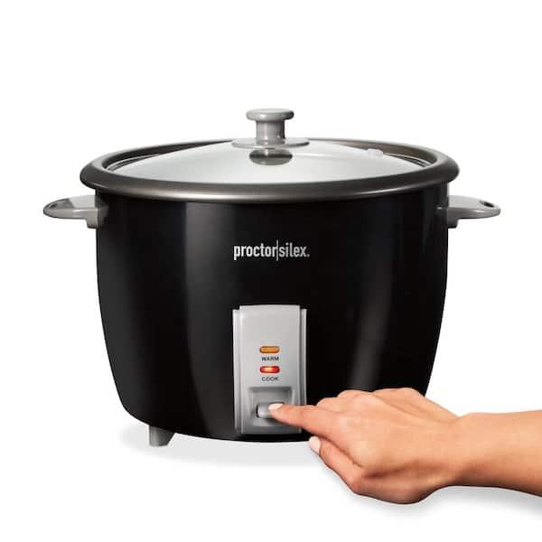 Premium LEVELLA 6-Cup Black Rice Cooker and Rice Steamer with Non-Stick  Cooking Pot PRC0635B - The Home Depot