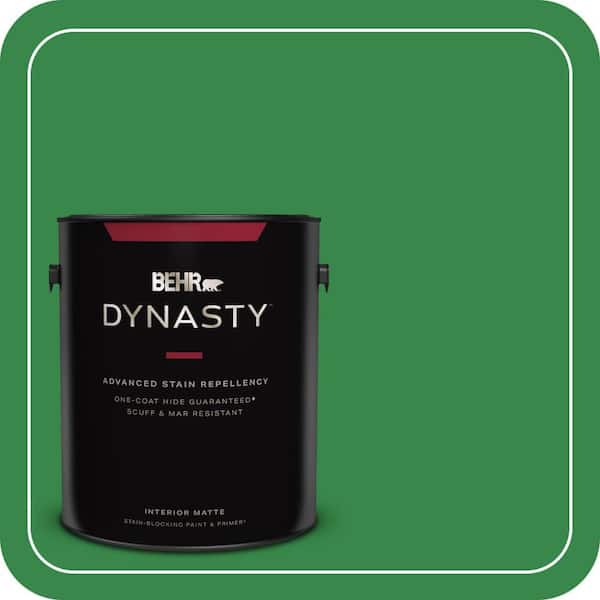 BEHR DYNASTY 1 gal. #P400-7 Paradise of Greenery Matte Interior Stain-Blocking Paint & Primer