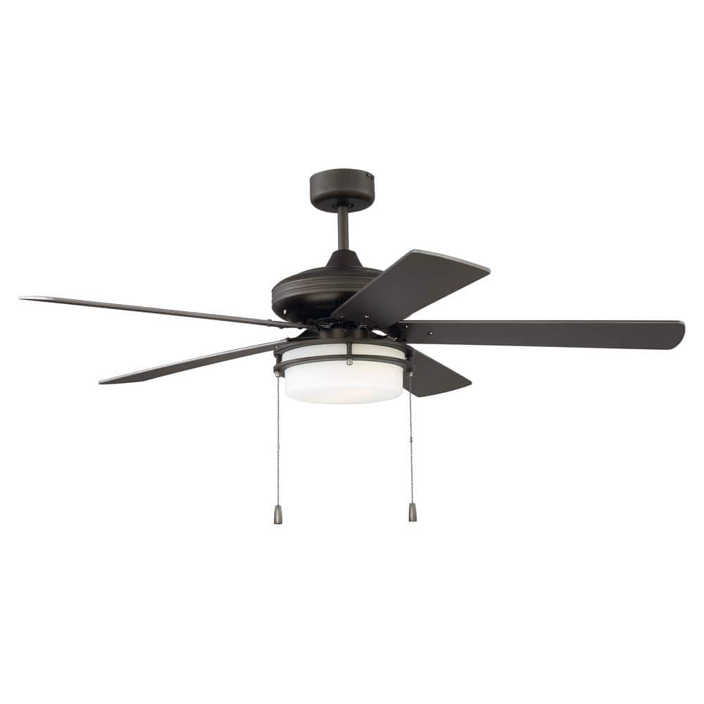 Craftmade 52" Espresso Ceiling Fan with LED Light and Reversible Blades