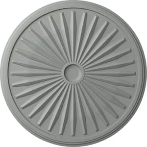 33-1/8" x 3-1/2" ID x 1-3/8" Leandros Urethane Ceiling Medallion (Fits Canopies up to 5"), Primed White