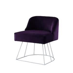Sonara Purple Vanity Stools Upholstered Velvet 20 in. L x 20 in. W x 24 in. H