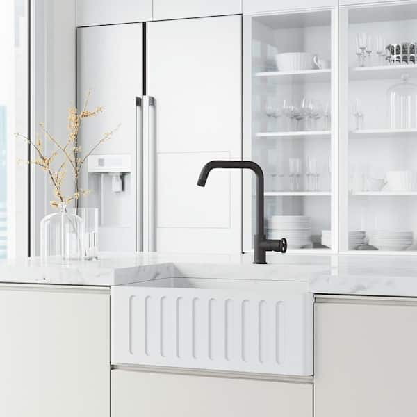 Cass Industrial 14 in. H Single Handle Kitchen Bar Faucet in Matte Black
