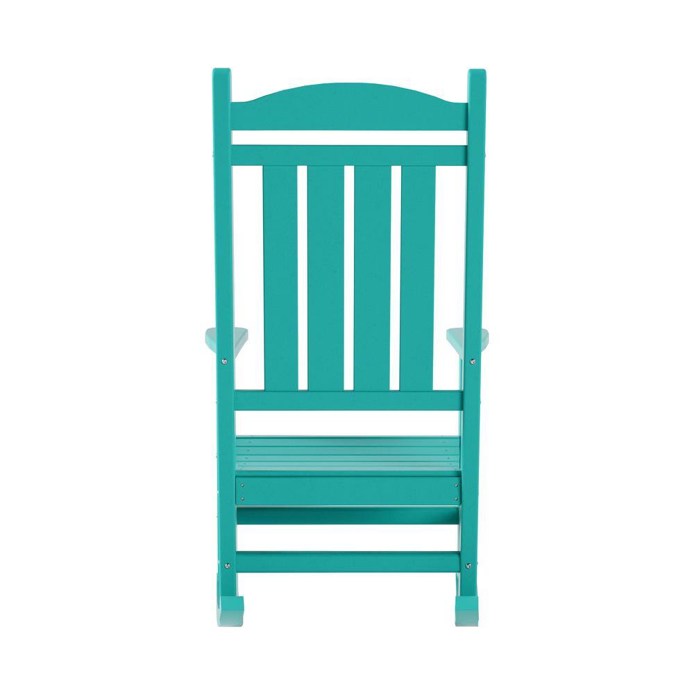 Laguna Traditional Turquoise Poly Rocking Chair with Arms