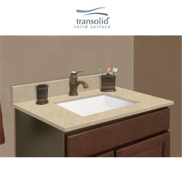 Solid Surface Vanity Top In Almond Sky, Home Depot Solid Surface Bathroom Countertops