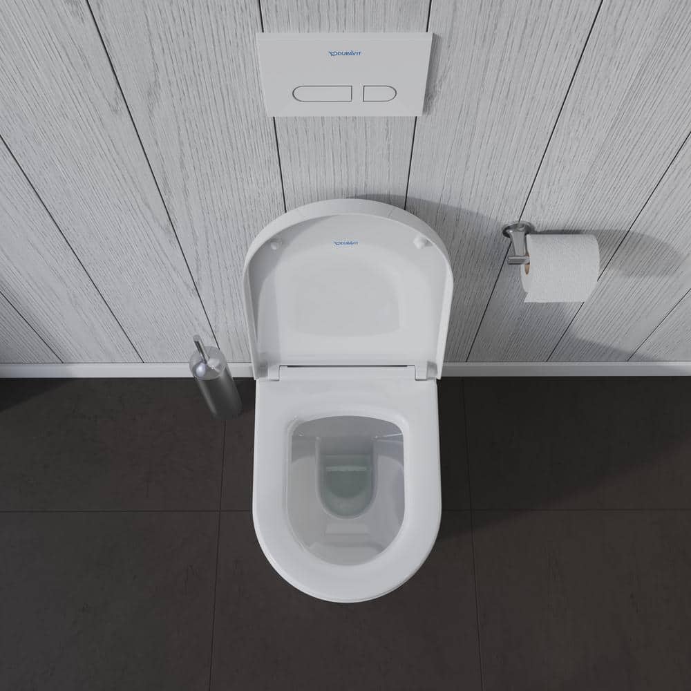 White Vitreous China Elongated One-Piece Dual Flush Toilet