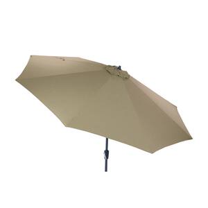 10 ft. Aluminum Market Patio Umbrella in CushionGuard Toffee with Auto Tilt