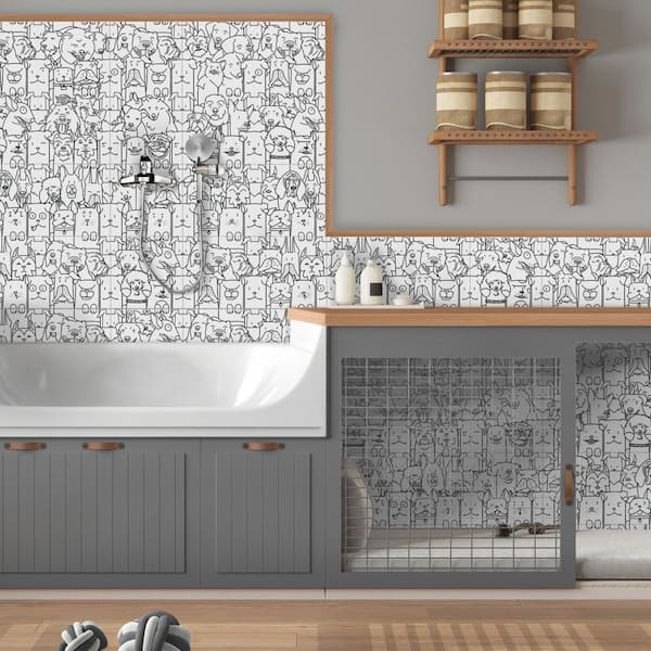 Oh My Dog 9-3/4 in. x 9-3/4 in. Porcelain Floor and Wall Tile (8.61 sq. ft./Case)