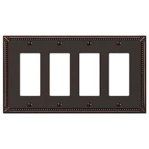 Imperial Bead 4 Gang Rocker Metal Wall Plate - Aged Bronze