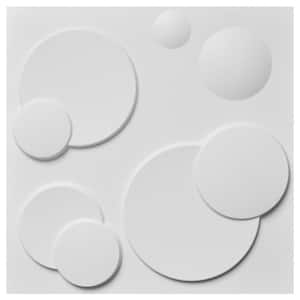 19.7 in. x 19.7 in. x 0.1 in. Matt White PVC Decorative 3D Wall Panels for Wall Decoration(12-Pieces)