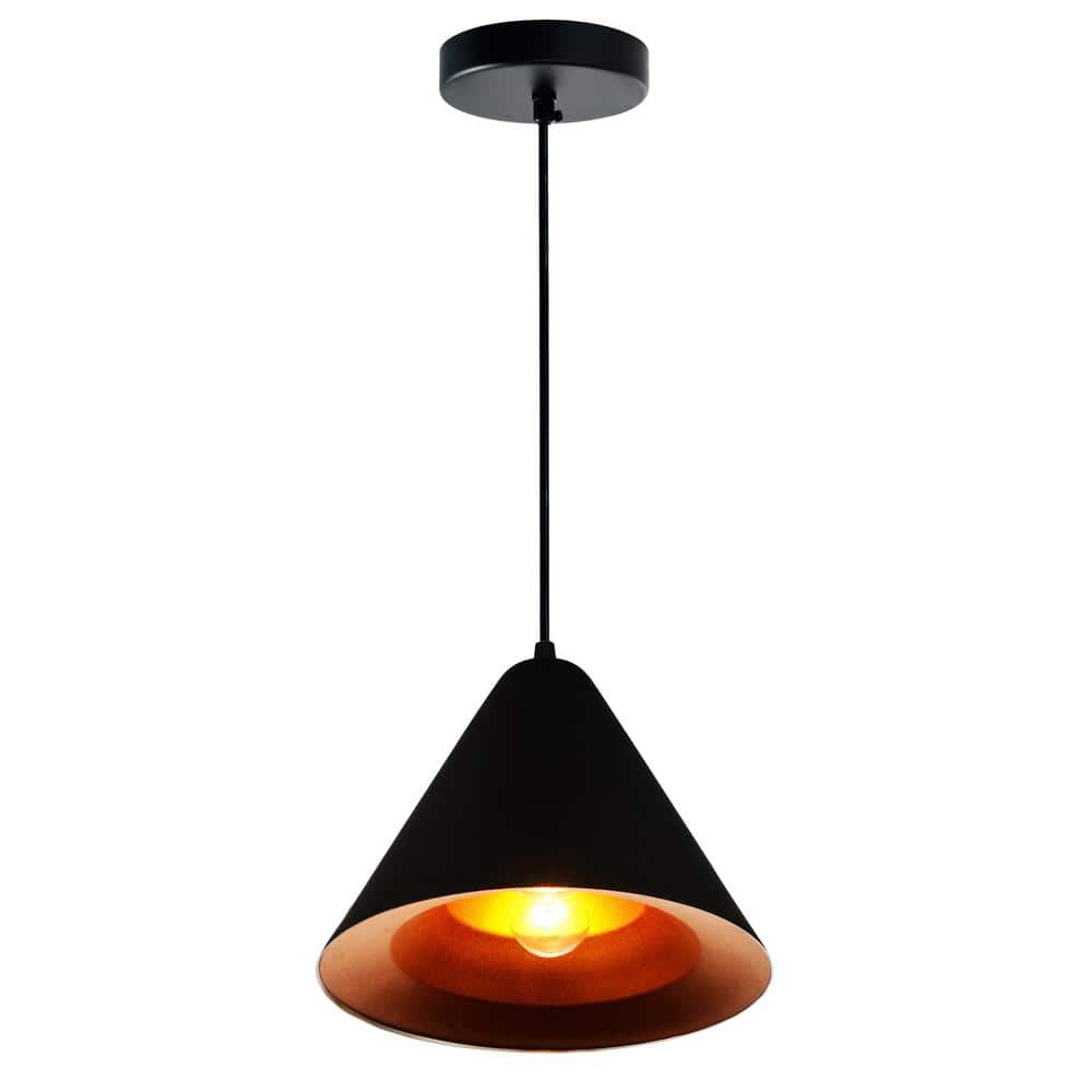 CWI Lighting Keila 1 Light Down Pendant With Black & Gold Finish ...