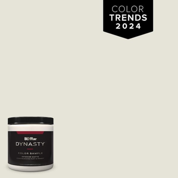 BEHR DYNASTY Home Decorators 8 oz. #HDC-NT-21 Weathered White Matte Stain-Blocking Interior/Exterior Paint & Primer Sample