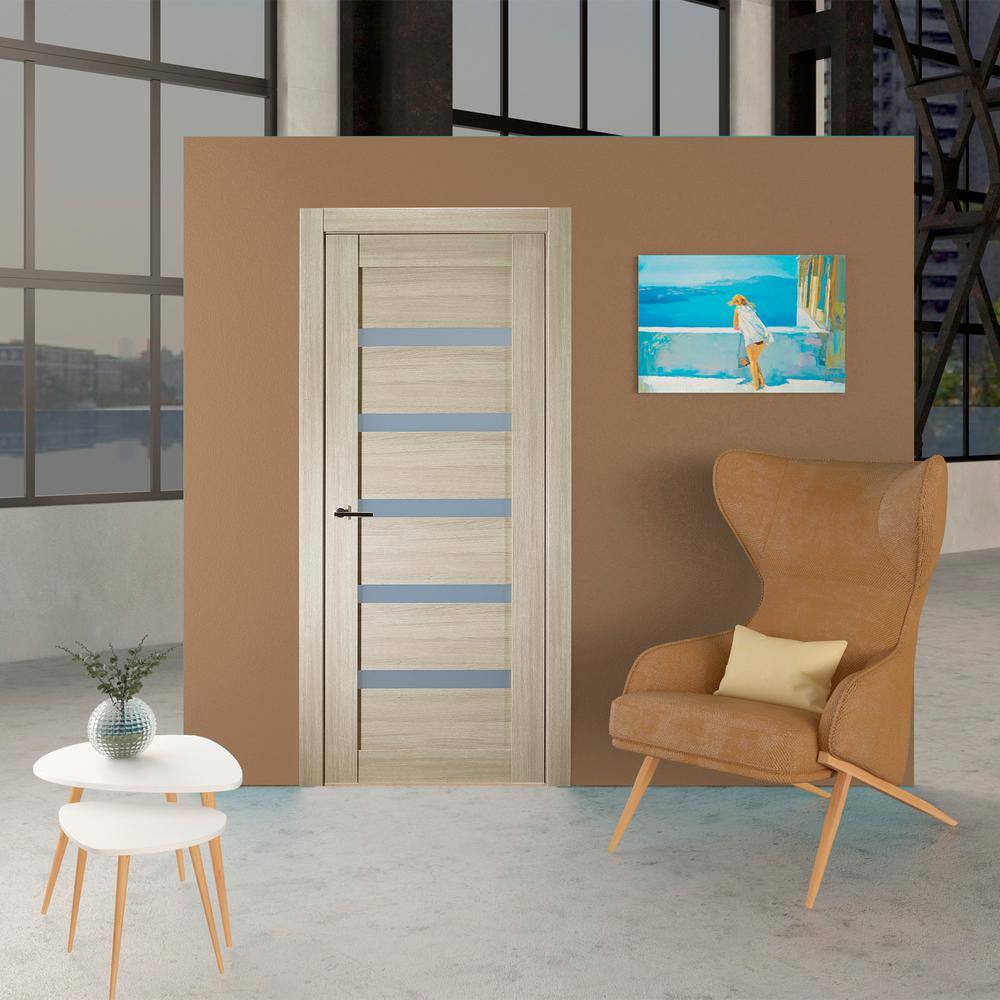 Leora Shambor Frosted Glass and Wood Composite Interior Door