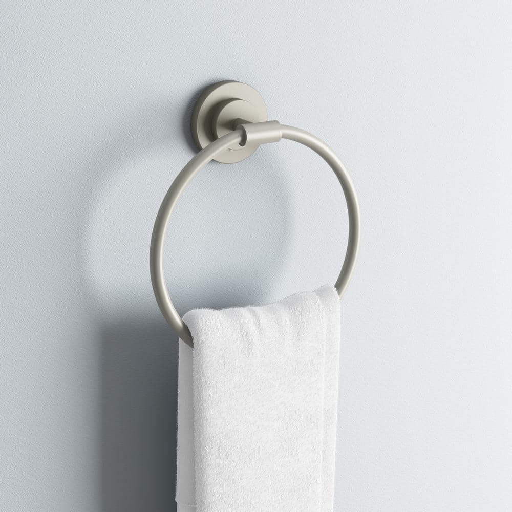 Matte Black Modern Wall Mounted Towel Ring
