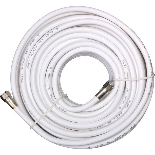 GE 50 ft. White RG-6 Coaxial Cable