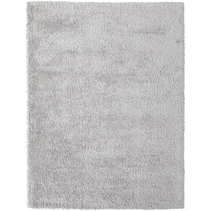 Silver and Gray Solid Color 2 ft. x 3 ft. Area Rug