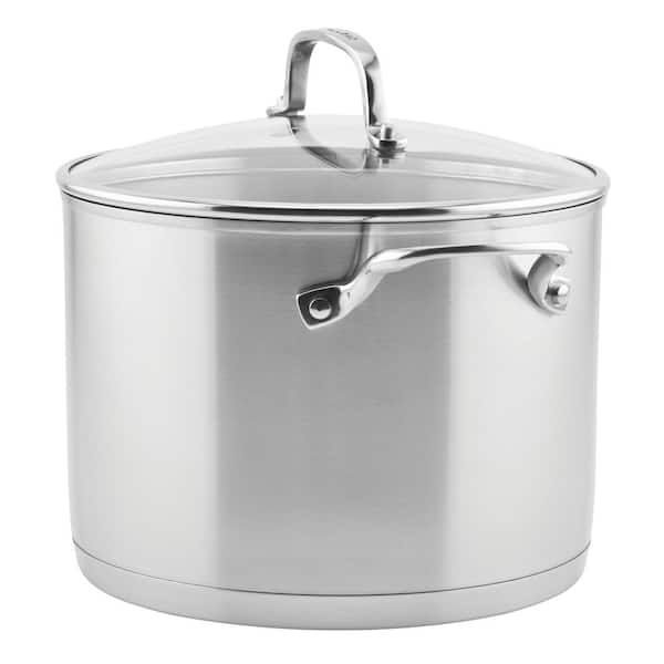 KitchenAid 3-Ply Base Brushed 11 Piece Stainless Steel Pot and Pan Coo