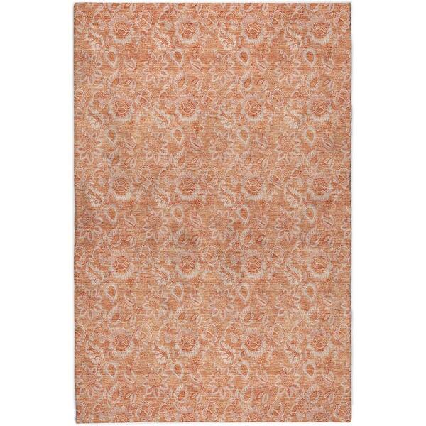 Dream Shag Premium Machine Washable Abstract ADS662 Salmon 8 ft. x 10 ft. Area Rug